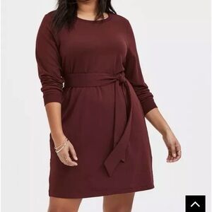 Torrid Mini French Terry Long Sleeve Shift Dress